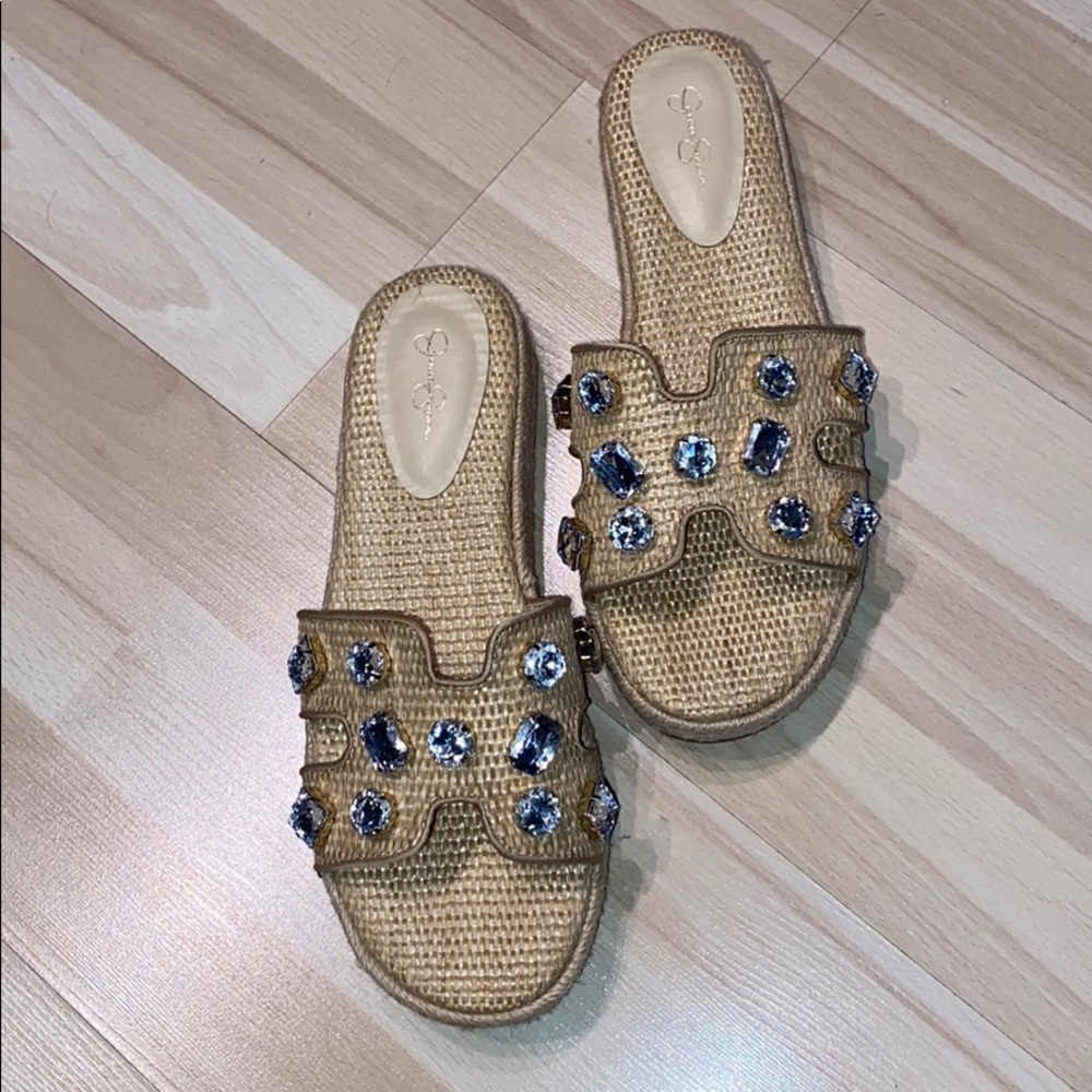 Jessica Simpson Burlap Espadrille Slides